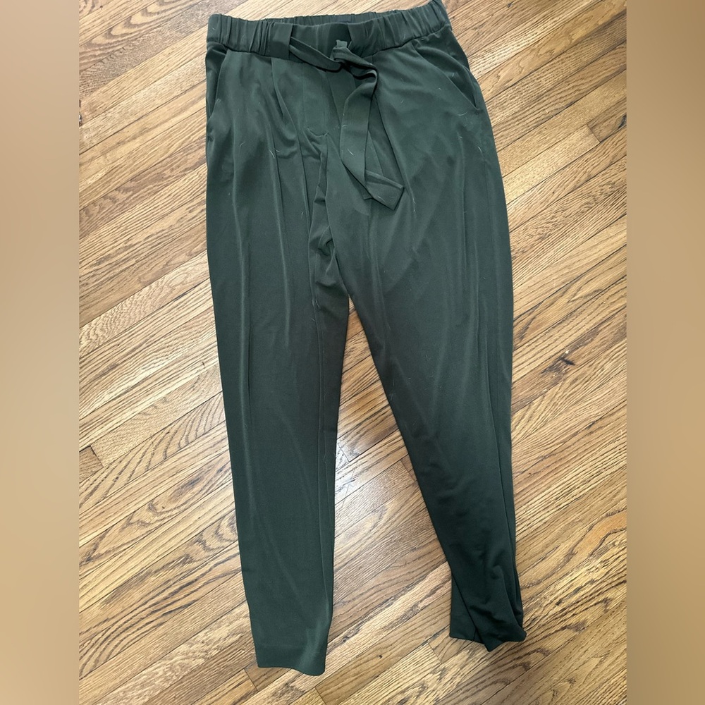 Express Olive Green Elastic Tie Waist Pants